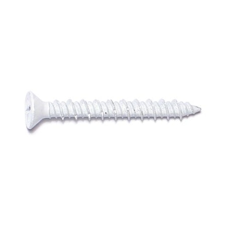 Midwest Fastener Masonry Screw, 3/16" Dia., Flat, 1 3/4 in L, Steel White Ruspert, 100 PK 09701